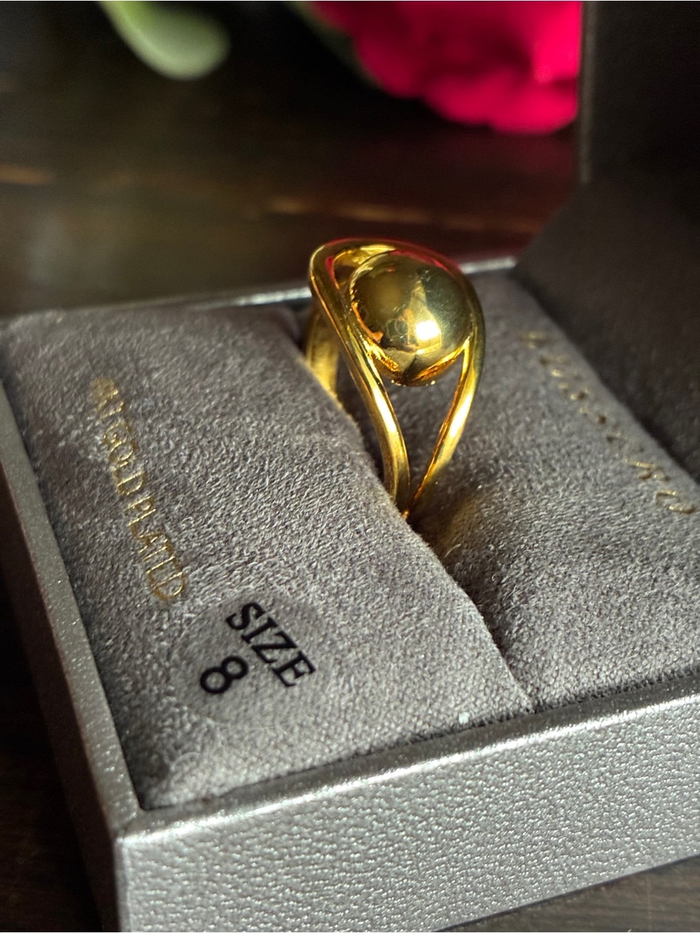 Lussoro 18KT Gold-Plated Globe Ring - Gold Size 8 - Picture 9 of 10